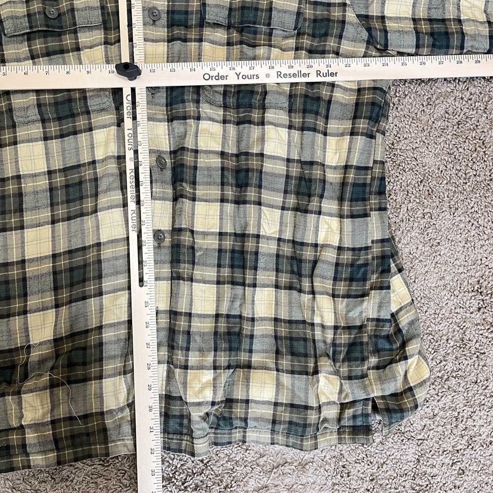 LL Bean Flannel Shacket Jacket Mens XL Green Plaid Fleece Lined Shirt Outdoor - Picture 5 of 5